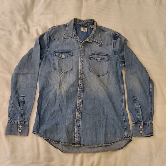 Levi's Barstow Western Snap Button Down Shirt - Stone Wash - Picture 5 of 15